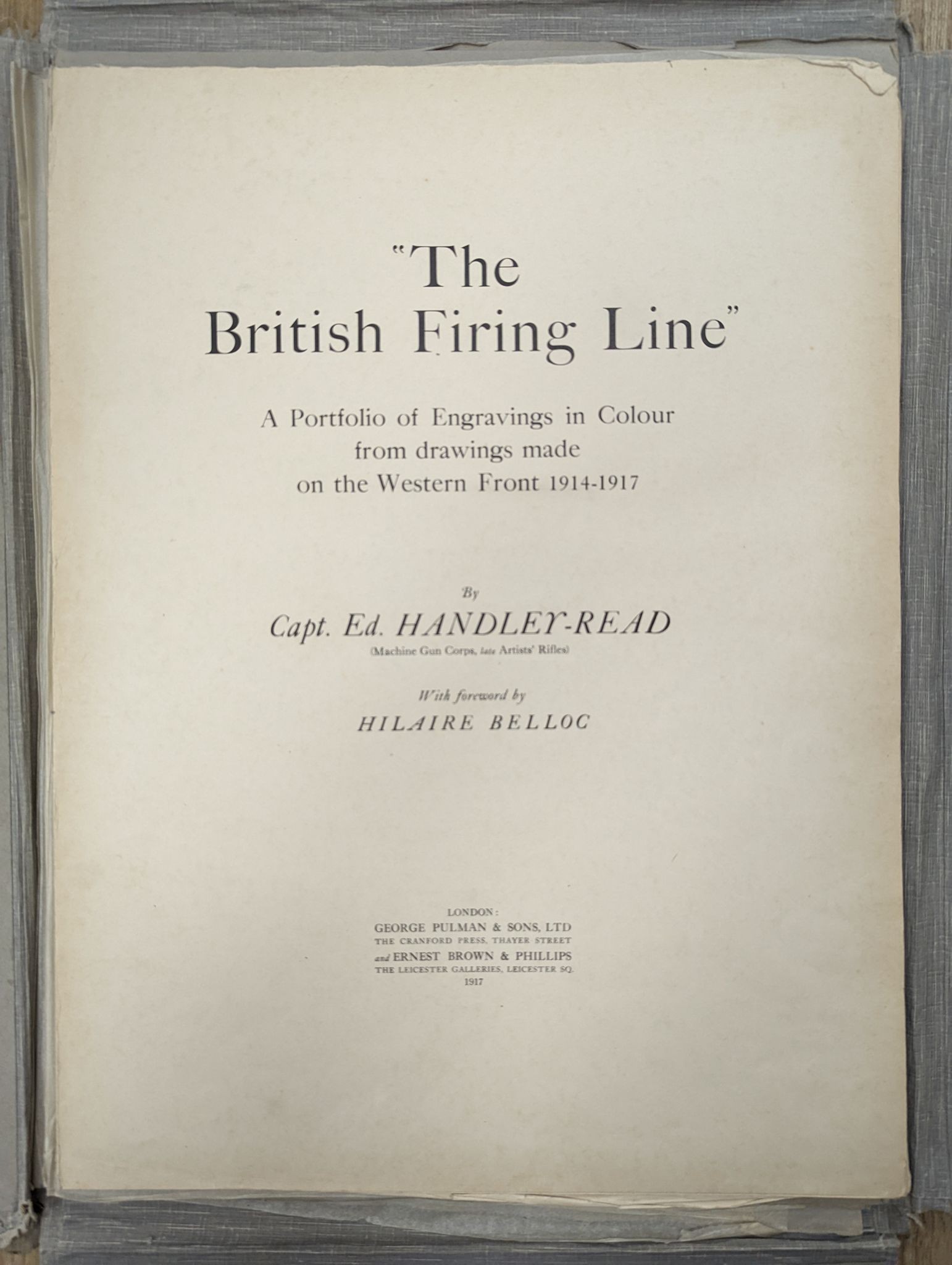 Edward Handley-Read, folio, 'The British Firing Line', 1917, 55 x 40cm